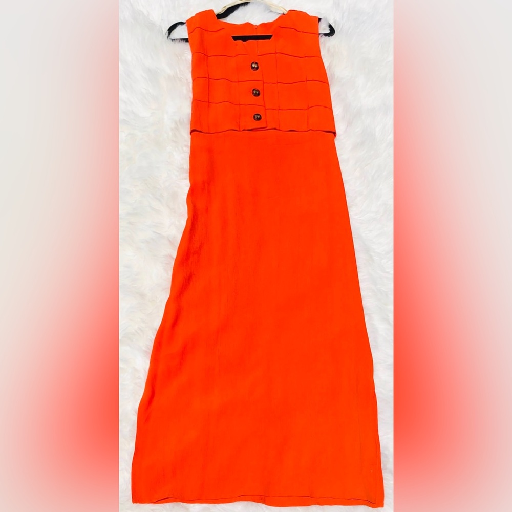 90's JESSICA HOWARD Sleeveless Popover Tie Waist Maxi Dress